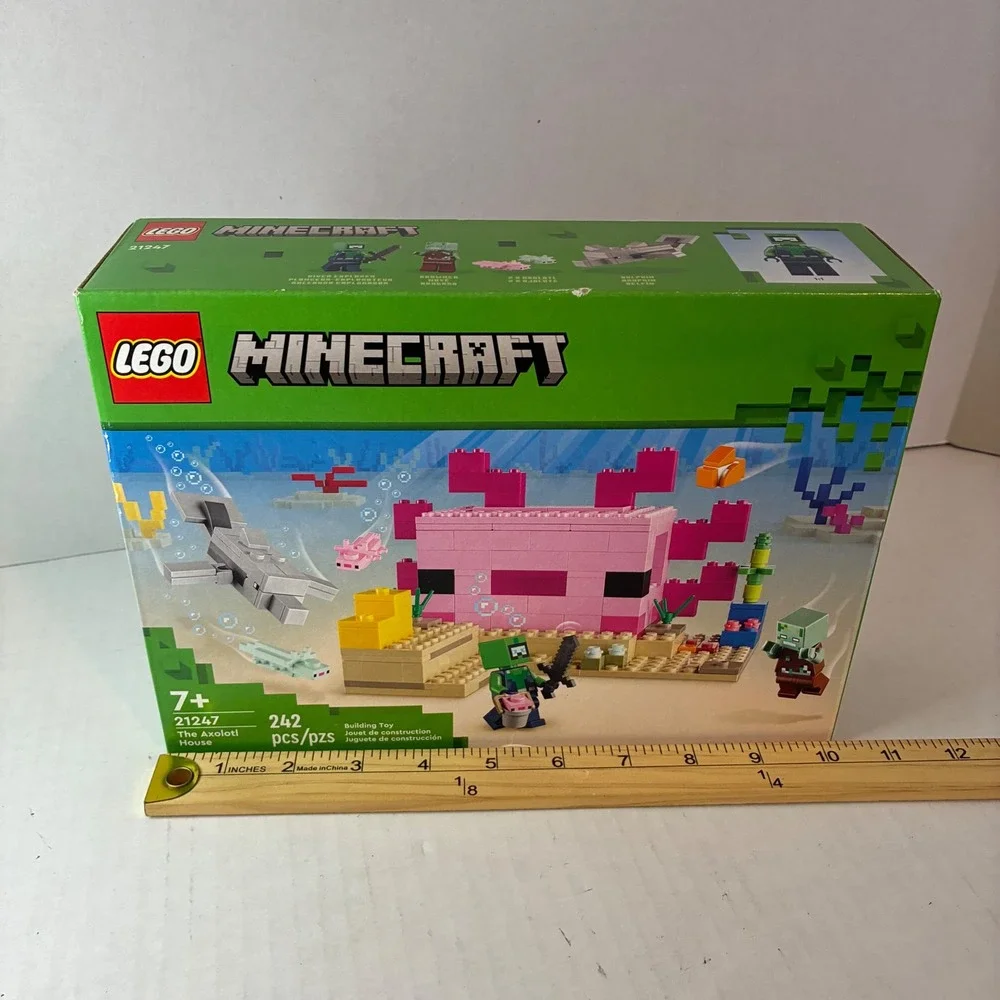 Lego Minecraft Axolotl House 21247 Building Toy Set 242 Pcs New Sealed Retired